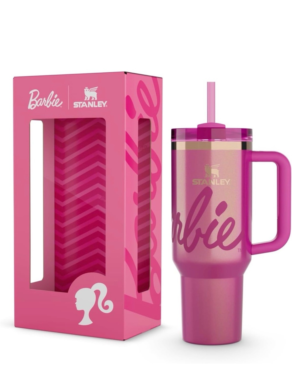 STANLEY Quencher H2.0 Flow State Tumbler, 40 oz, Barbie Icon New in Box